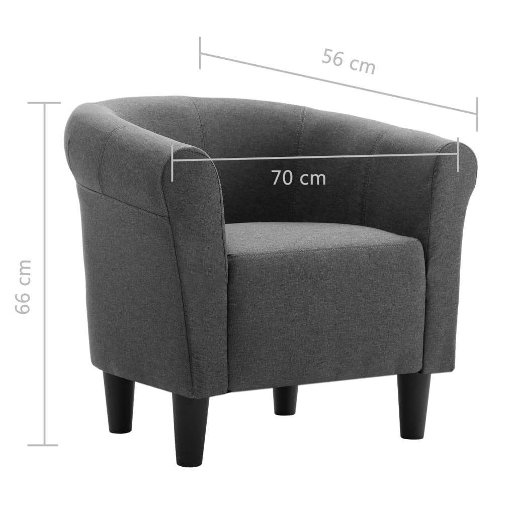 Armchair Dark Grey Fabric