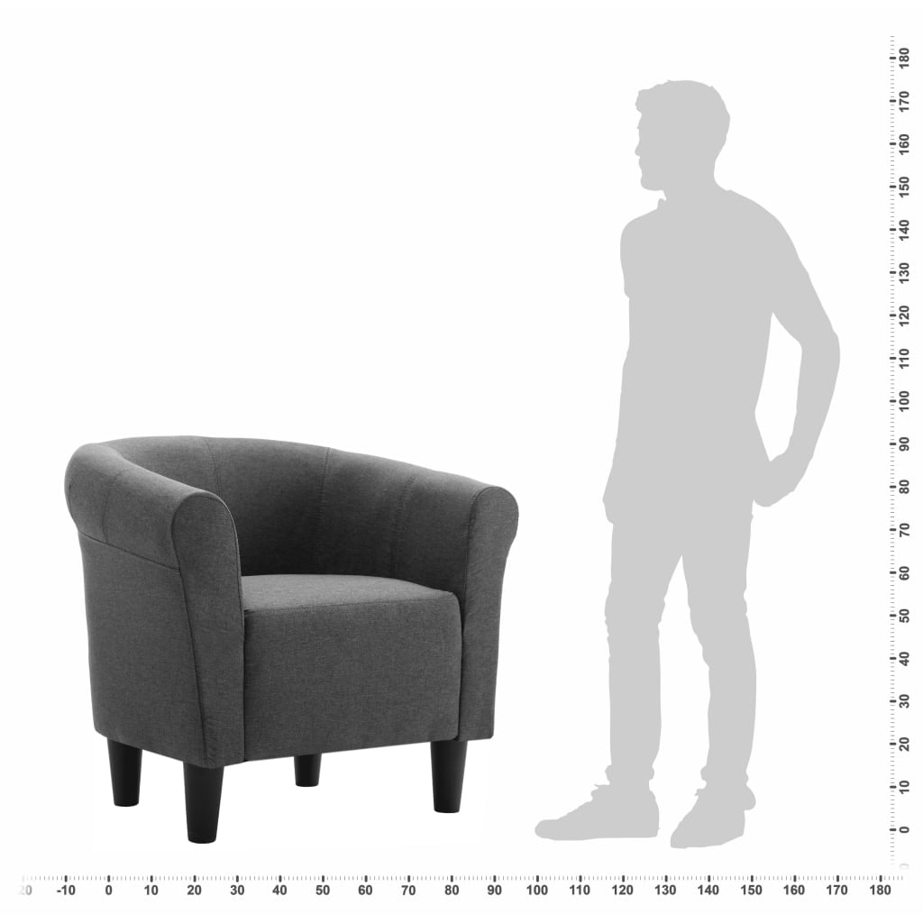 Armchair Dark Grey Fabric