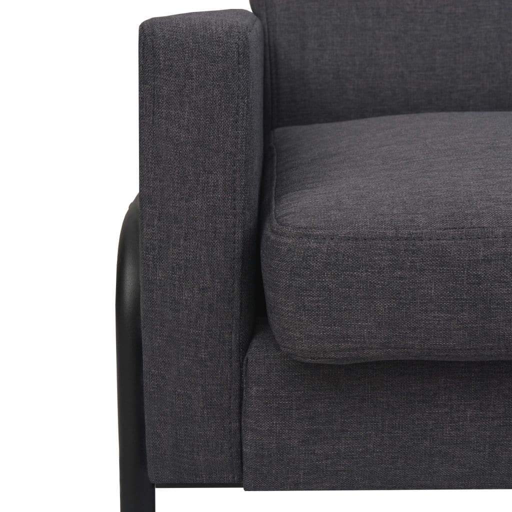 Armchair Dark Grey Steel and Fabric