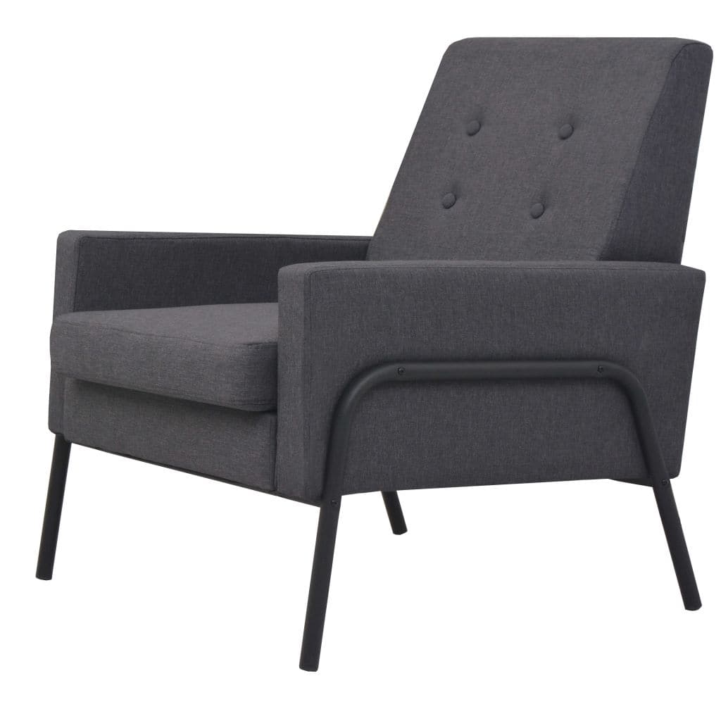 Armchair Dark Grey Steel and Fabric