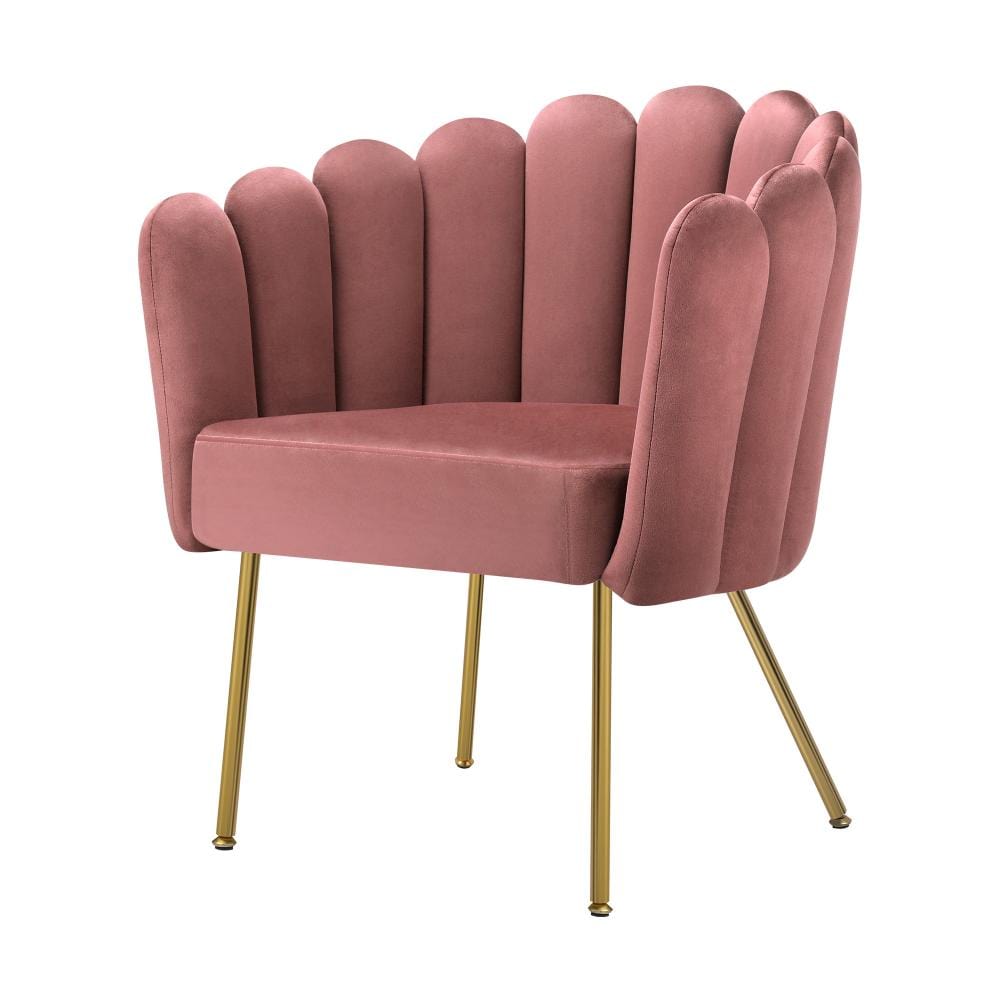 Armchair Lounge Chair Accent Chairs Velvet Fabric Sofa Couches Pink