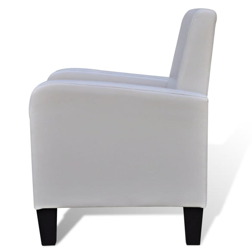 vidaxl50- Armchair White Faux Leather