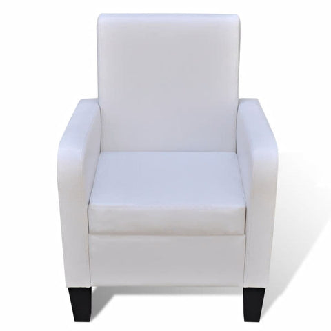 Armchair White Faux Leather M