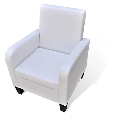 vidaxl50- Armchair White Faux Leather