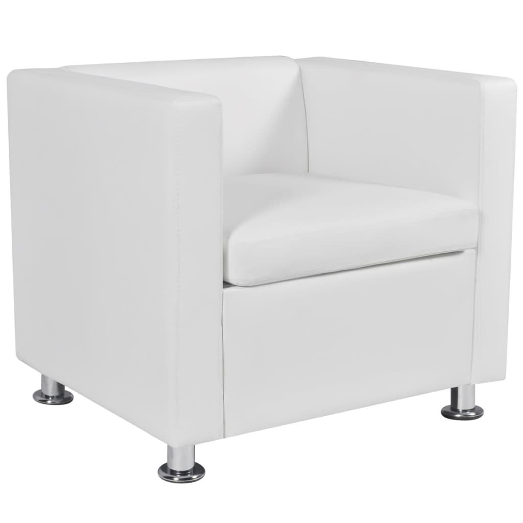 Armchair White Leather