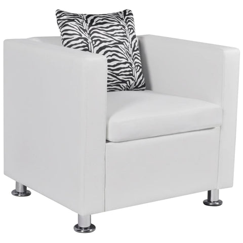 Armchair White Leather