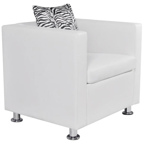 Armchair White Leather