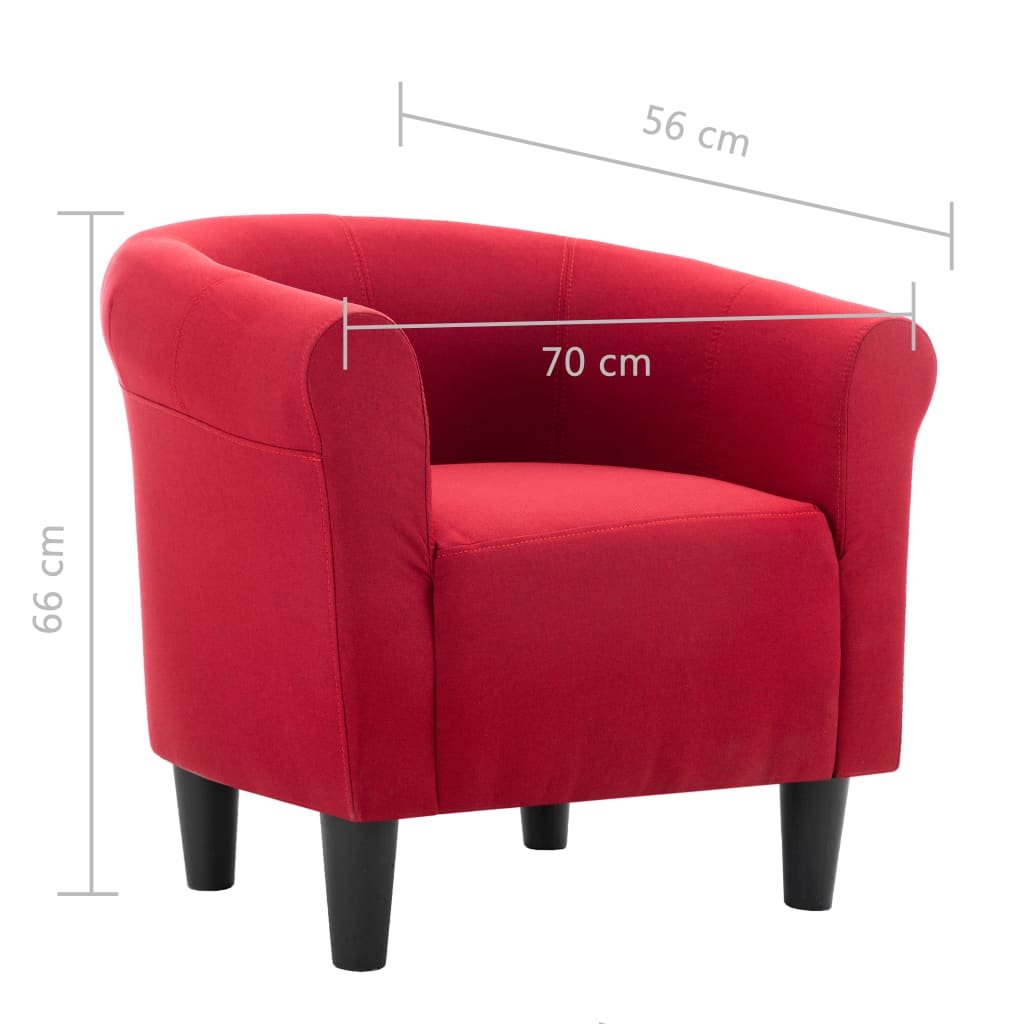 Armchair Wine Red Fabric
