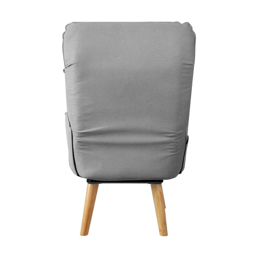 Armchair wit Stool, Home Lounge with 360� Swivel Seat and 145� Recline Grey