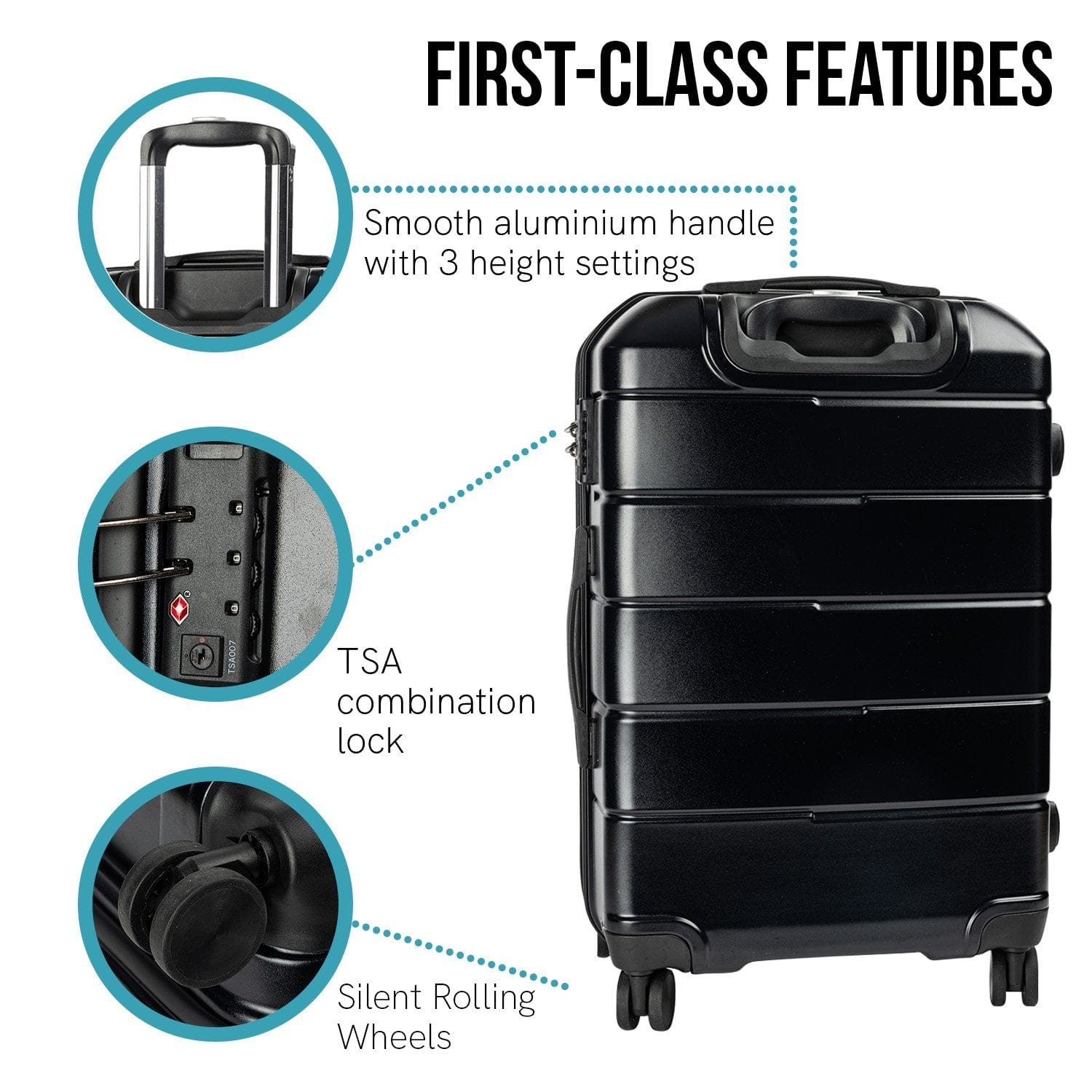 Artemis 28in Hard Shell Suitcase ABS+PC Jet Black