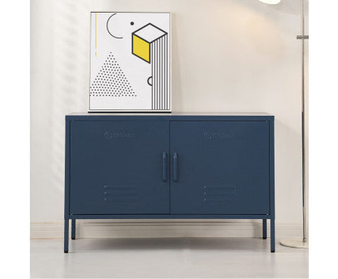 ArtissIn Base Metal Locker Storage Shelf Organizer Cabinet Buffet Sideboard Blue