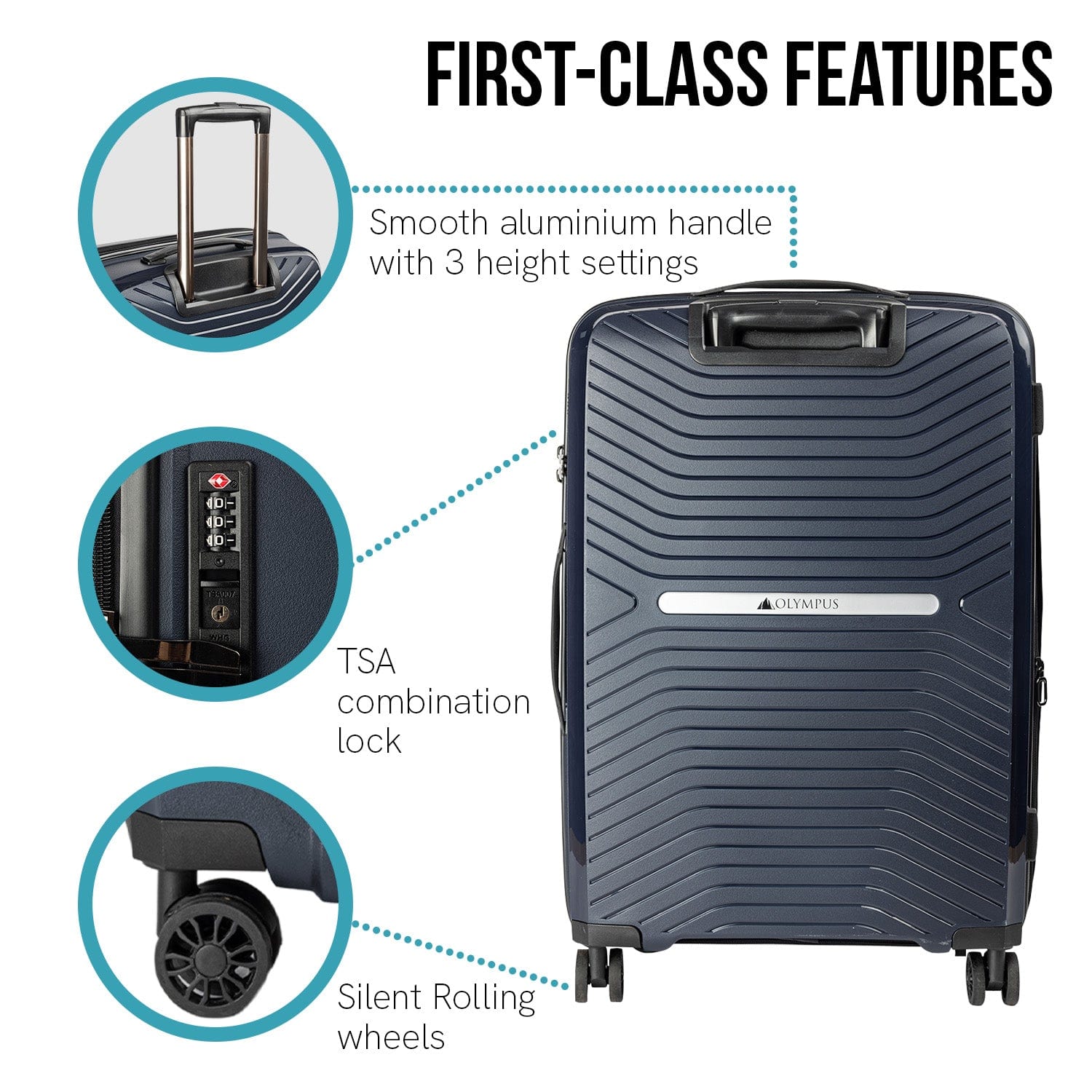 Astra 20in Lightweight Hard Shell Suitcase - Aegean Blue