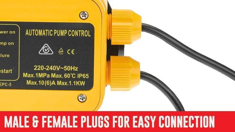 Automatic Water Pump Pressure Controller Switch - Yellow