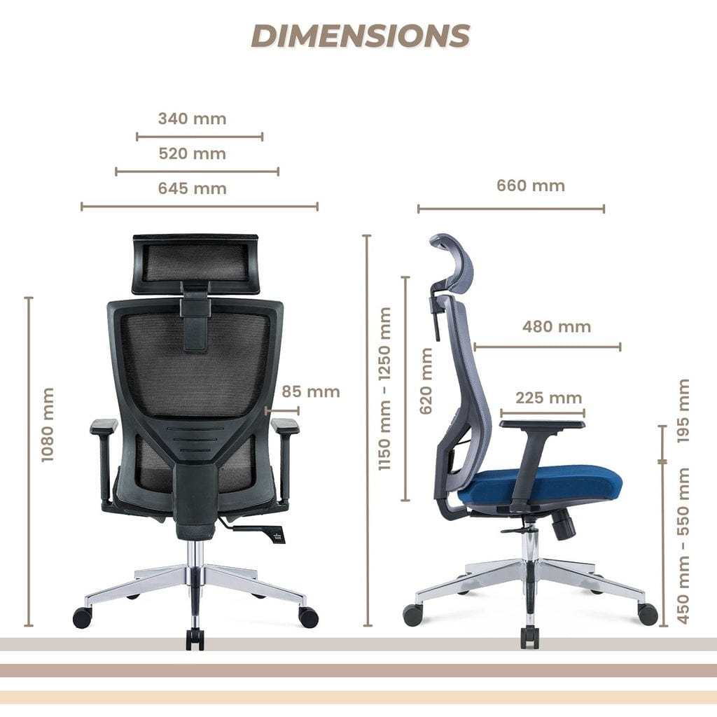 Ava - Office Chair (Black) EK-OC-101-SQ