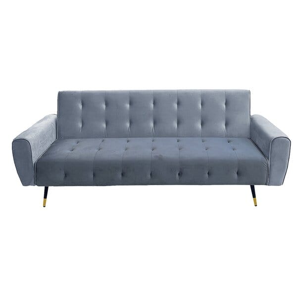 Ava Tufted Velvet Sofa Bed by Sarantino - Green/Light Grey/Dark Grey/Blue