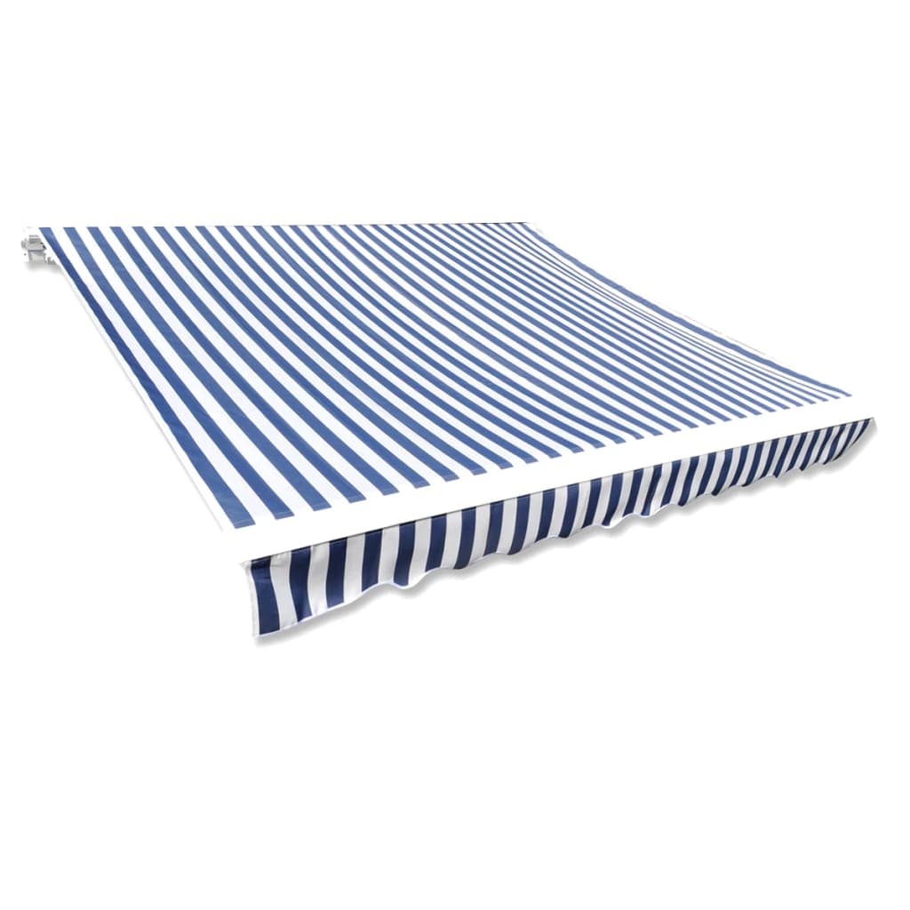 vidaxl20- Awning Top Sunshade Canvas Blue & White 3 x 2.5m