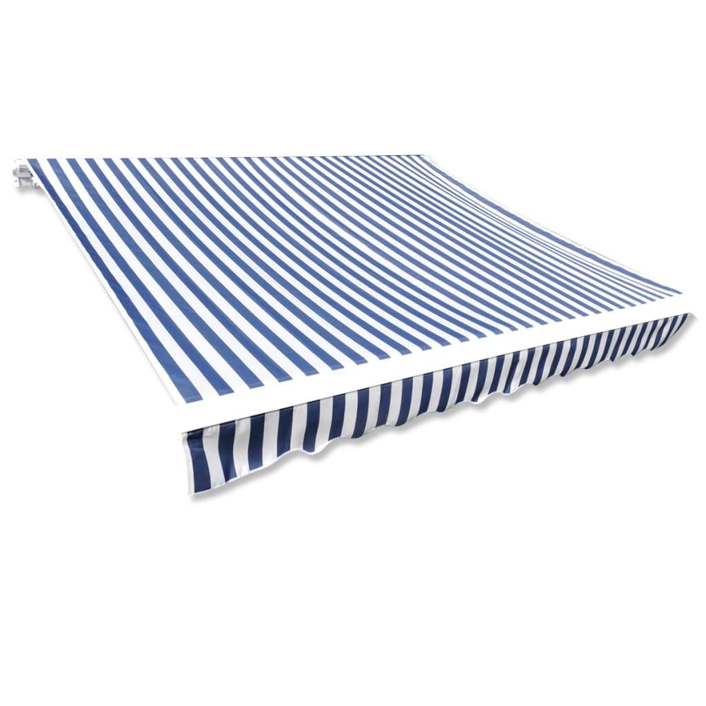 vidaxl25- Awning Top Sunshade Canvas Blue & White 6x3m