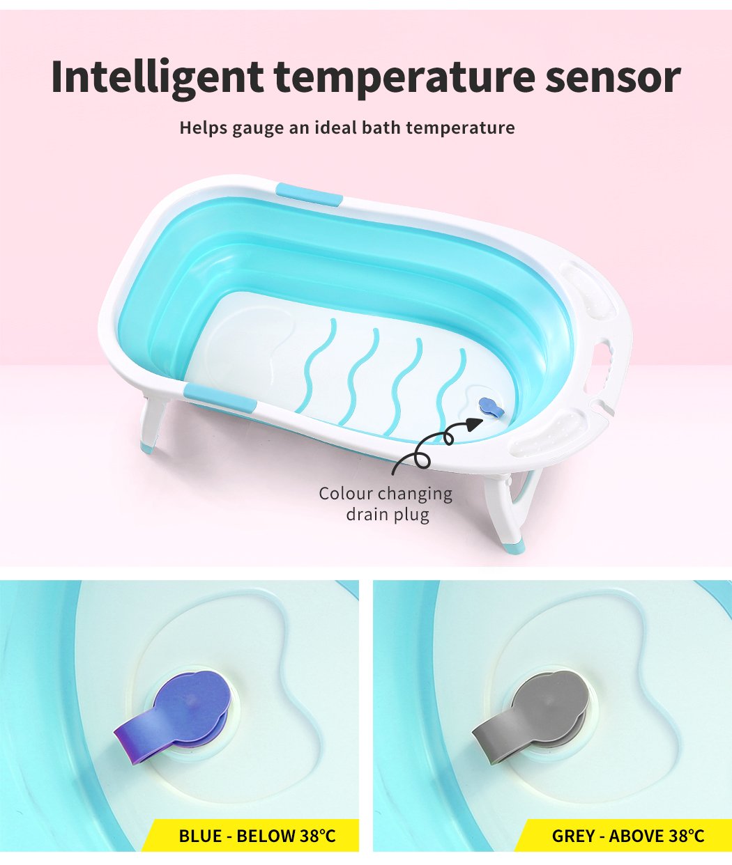 baby products Baby Bath Infant Foldable Tub Bathing Shower Gn