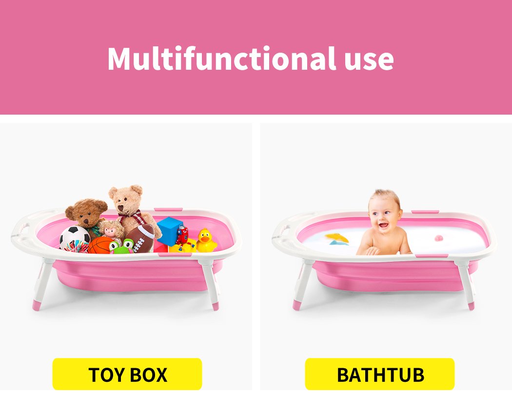 baby products Baby Bath Infant Foldable Tub Bathing Shower Pink