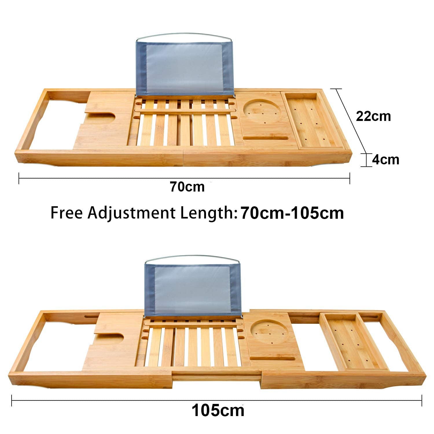 Bamboo Bathtub Bath Tub Tray Table Caddy Tray,Book,Tray Wineglass Holder
