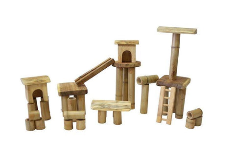 Toys Bamboo Building set with house