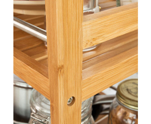 Bamboo Kitchen Trolley 3 Tier Storage Cart