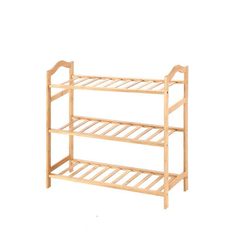 living room Bamboo Shoe Rack Storage Wooden Organizer Shelf Stand 3 Tiers Layers 70cm