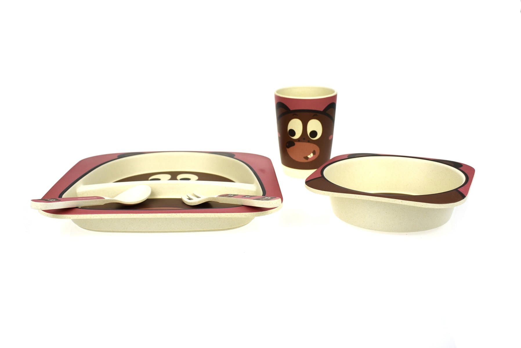 toys for infant Bamboozoo Dinnerware Bear 5Pcs