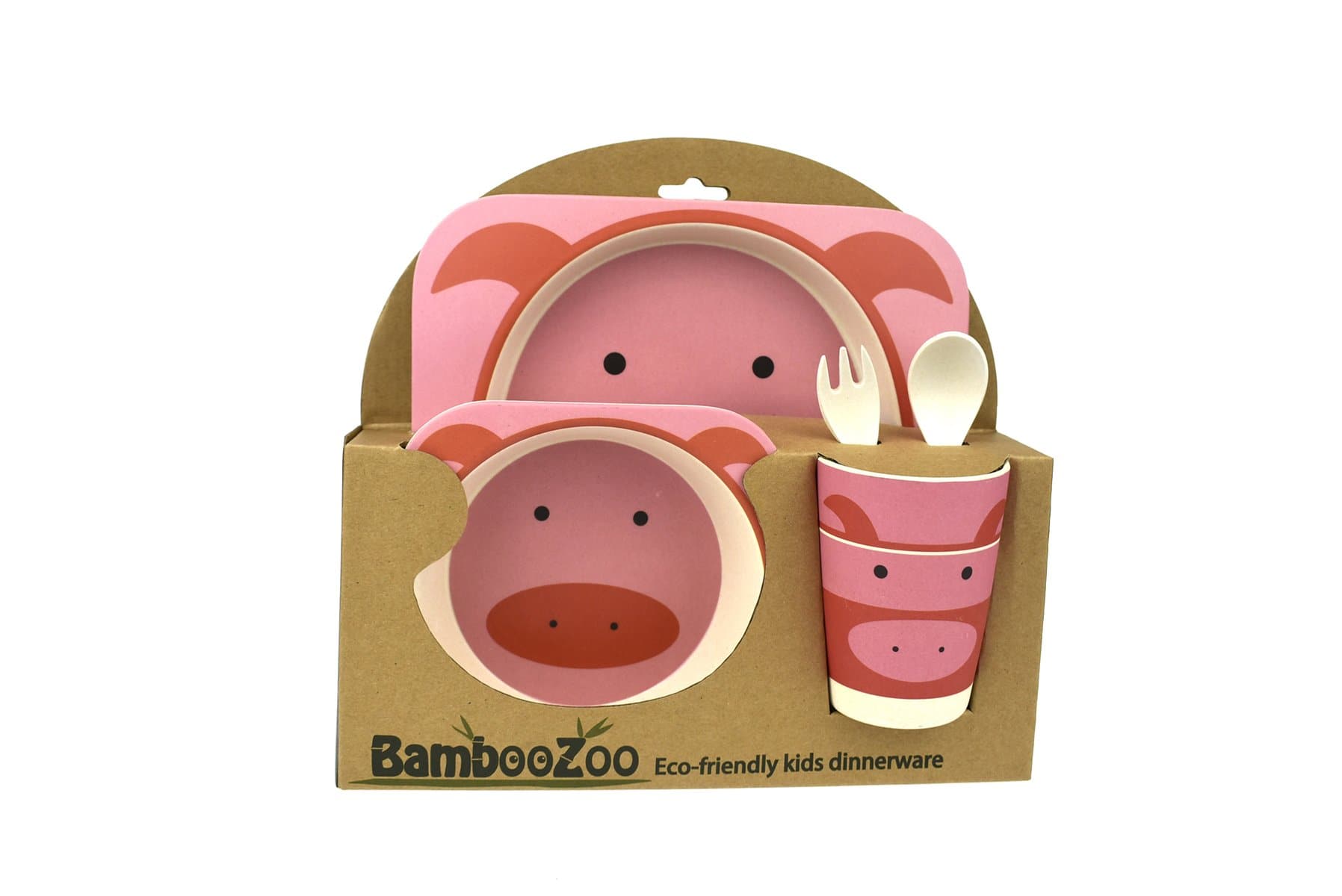 toys for infant Bamboozoo Dinnerware Pig 5Pcs