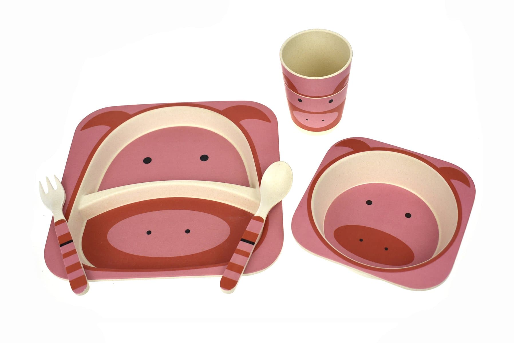 toys for infant Bamboozoo Dinnerware Pig 5Pcs