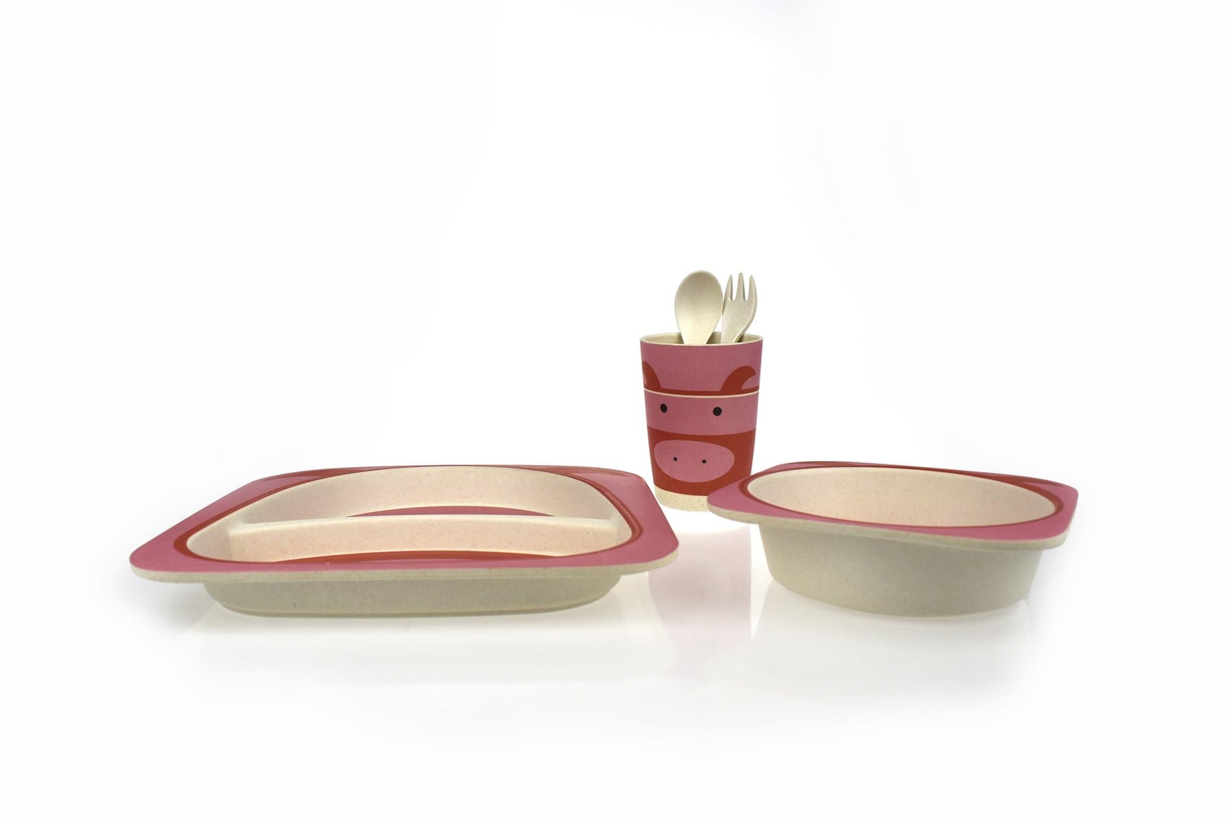 toys for infant Bamboozoo Dinnerware Pig 5Pcs