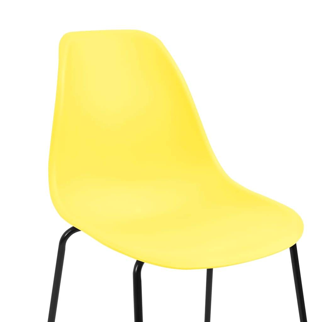 Bar Chairs 2 pcs Yellow Plastic