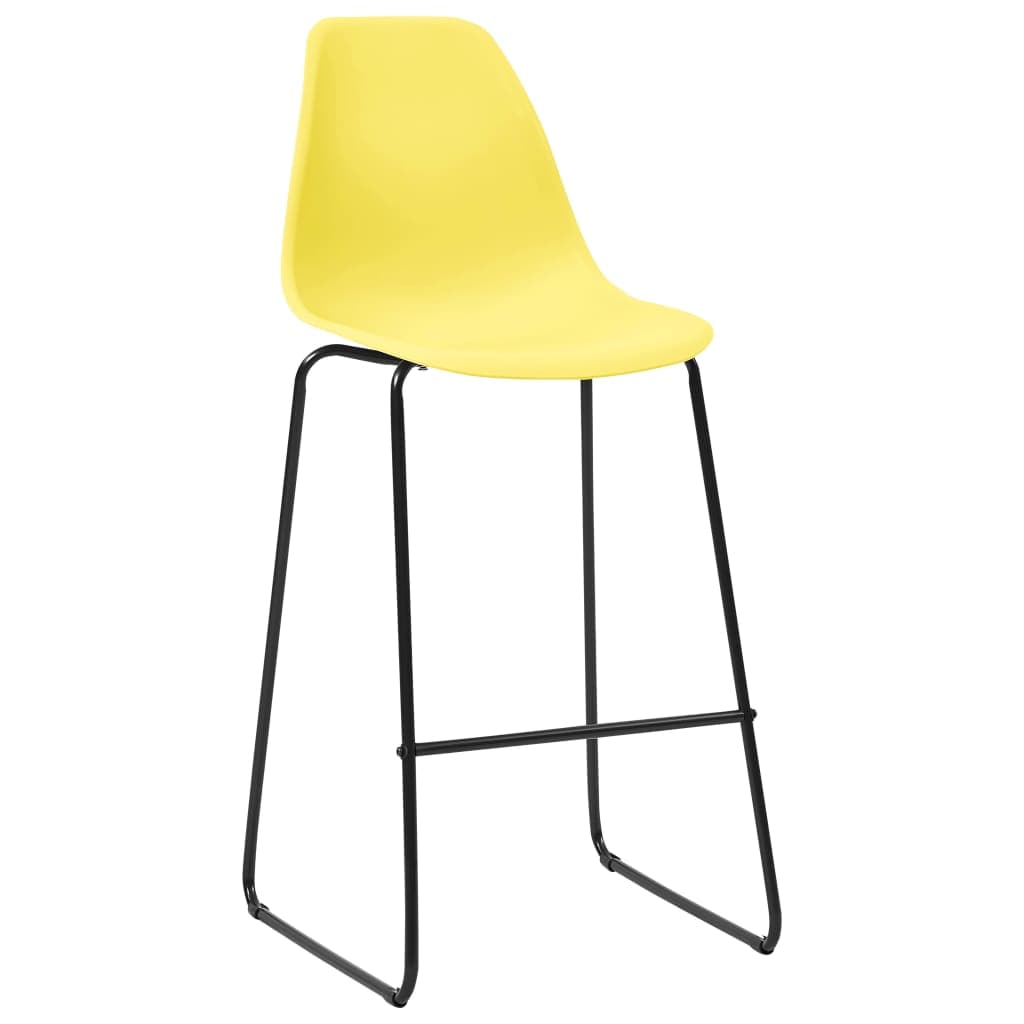 Bar Chairs 2 pcs Yellow Plastic