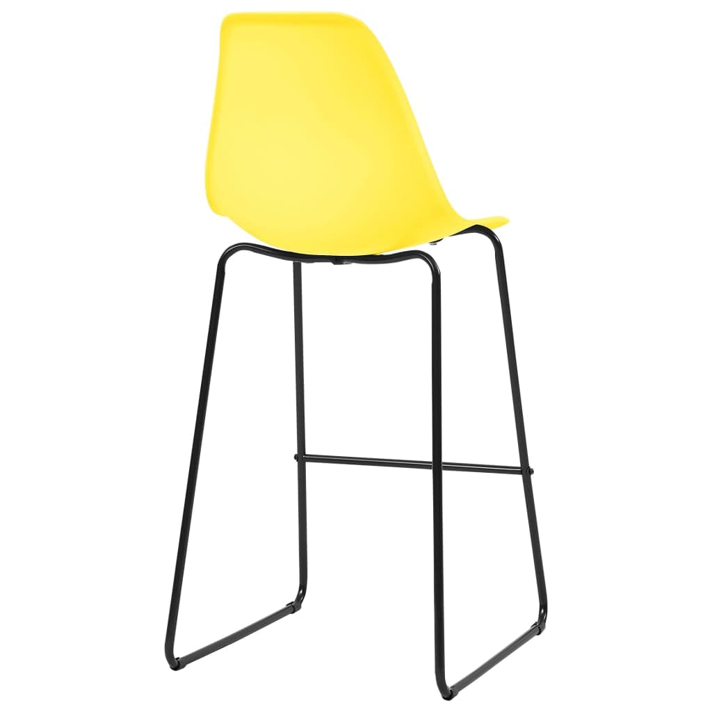 Bar Chairs 2 pcs Yellow Plastic