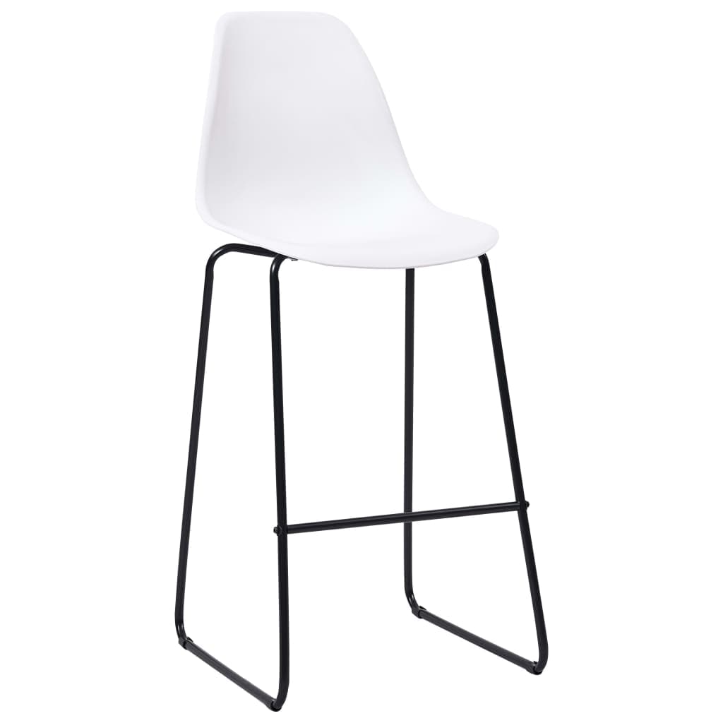 Bar Chairs 4 pcs White Plastic