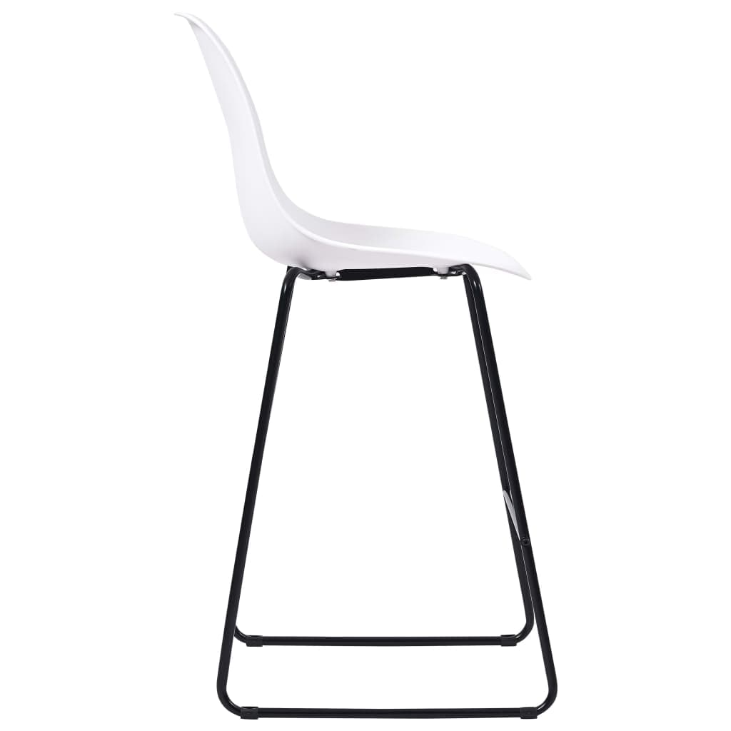 Bar Chairs 4 pcs White Plastic