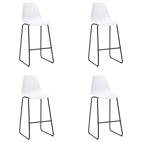 Bar Chairs 4 pcs White Plastic