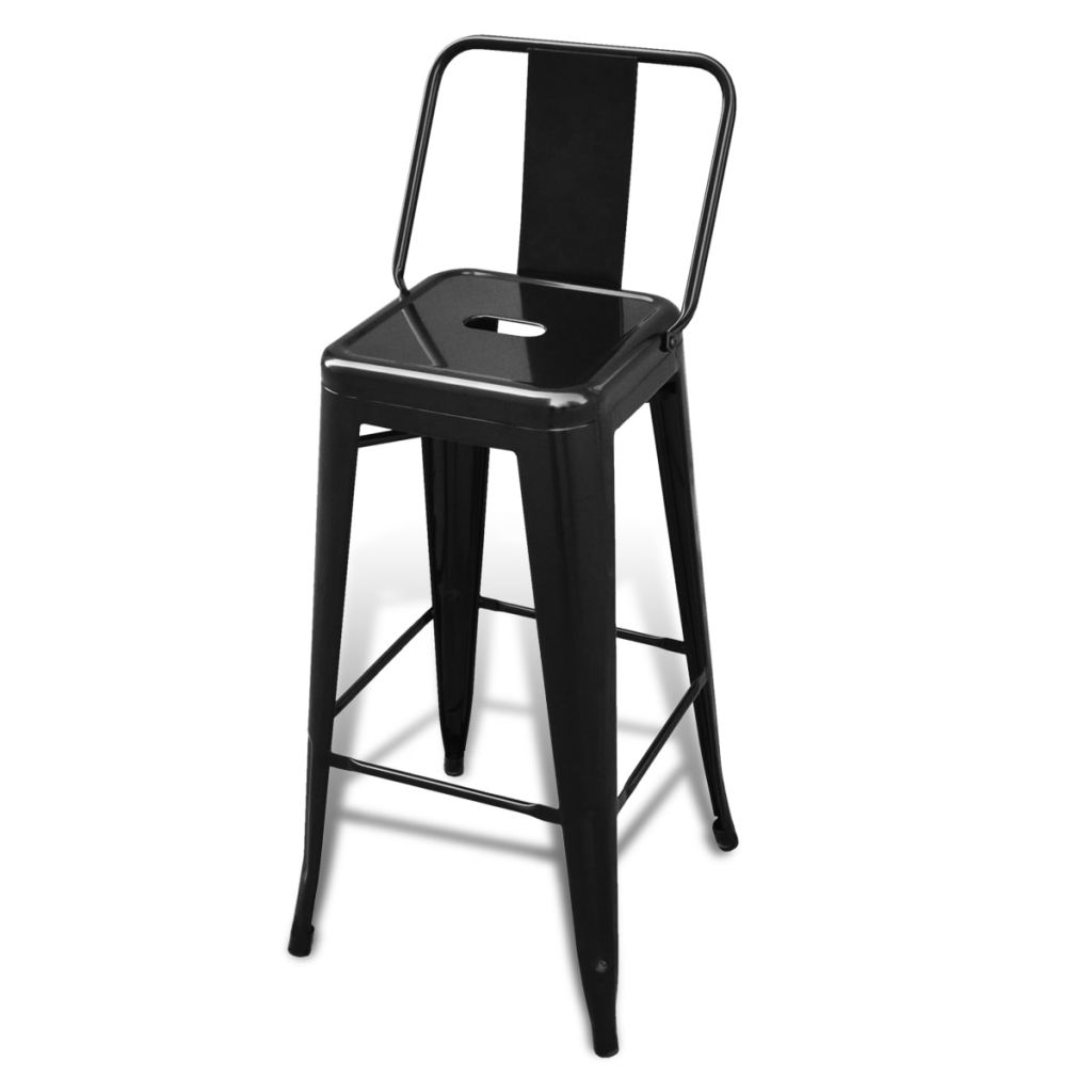 Bar Stools 2 pcs Black Steel