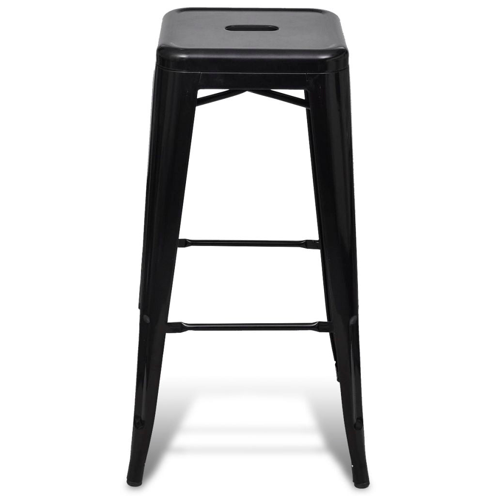Bar Stools 2 pcs Black Steel