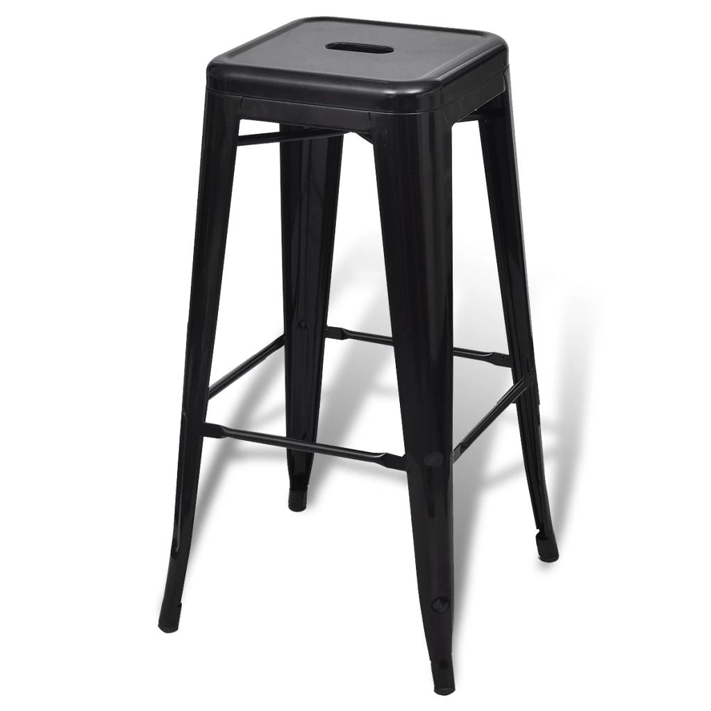Bar Stools 2 pcs Black Steel