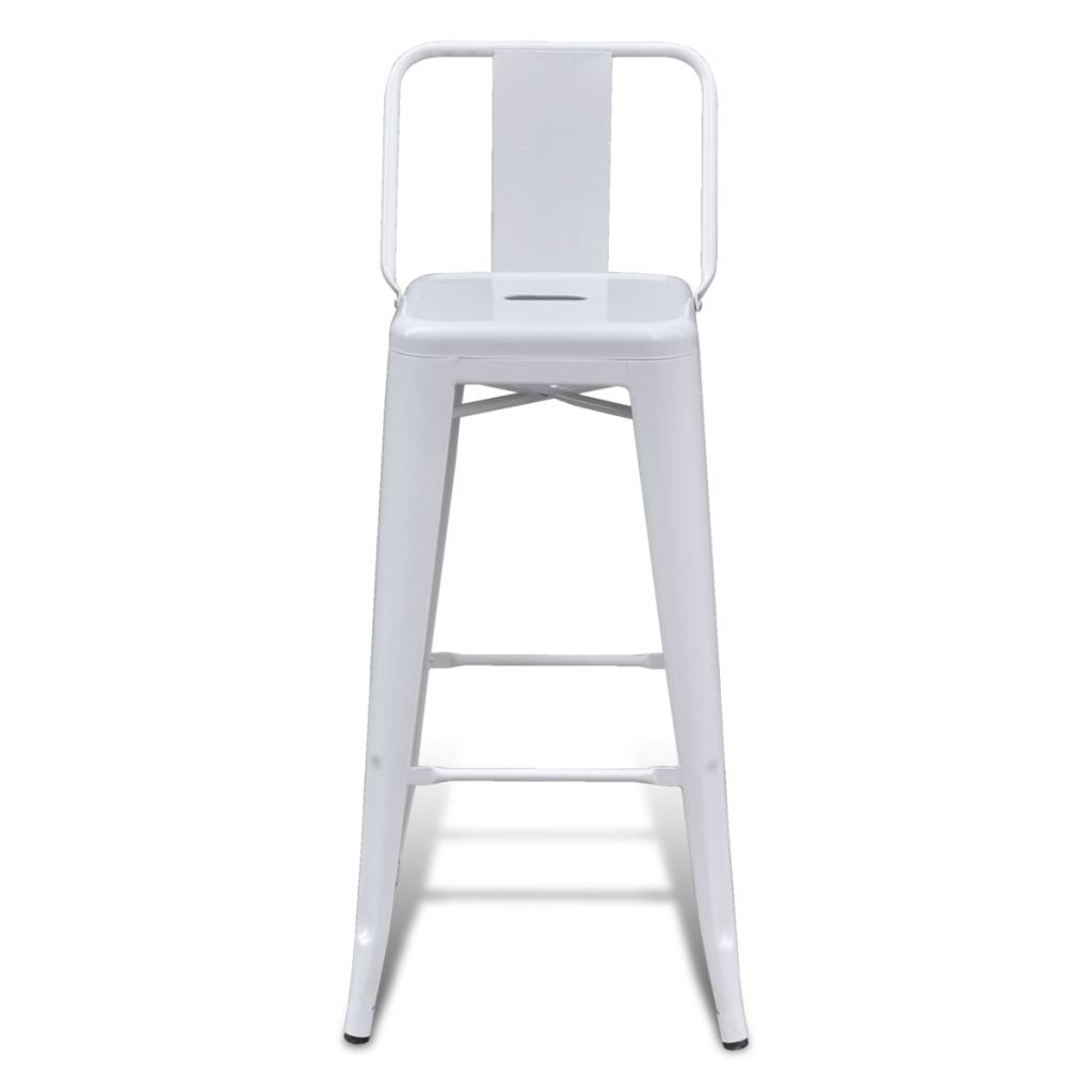 Bar Stools 2 pcs White Steel