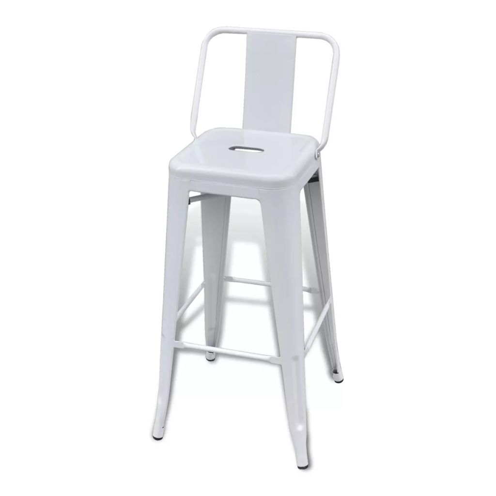 Bar Stools 2 pcs White Steel