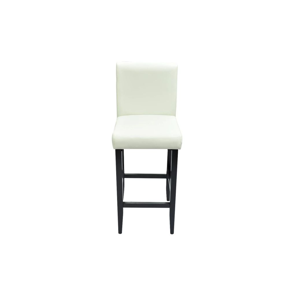 Bar Stools 4 pcs White Leather