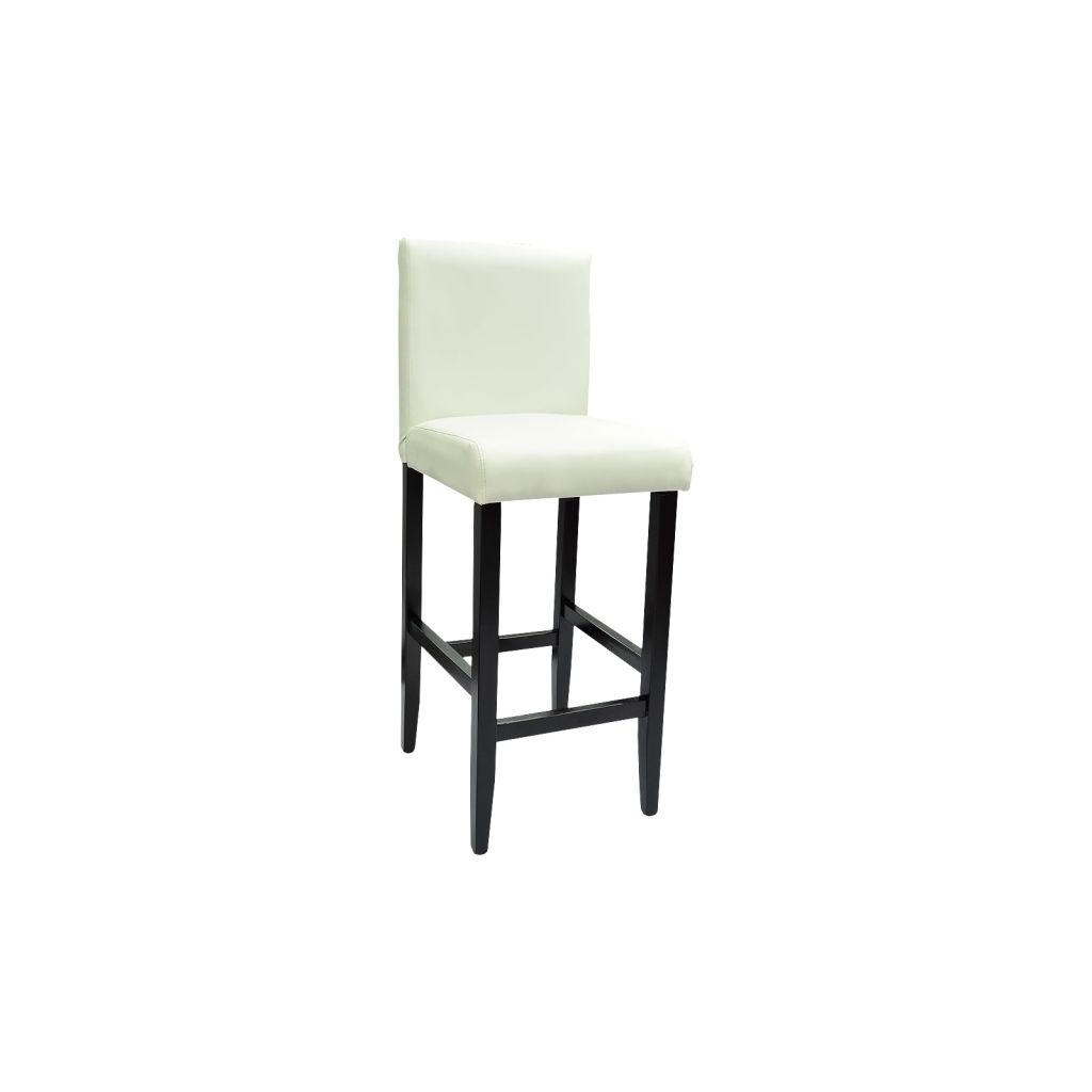 Bar Stools 4 pcs White Leather