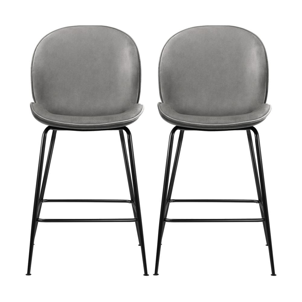Bar Stools Kitchen Stool Chairs Barstool Dining Chair Velvet Metal Grey