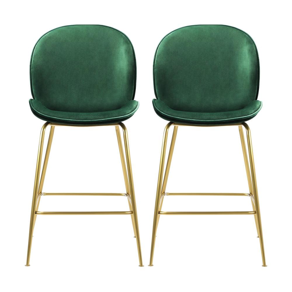 Bar Stools Kitchen Stool Chairs Barstool Dining Chair Velvet Metal x2