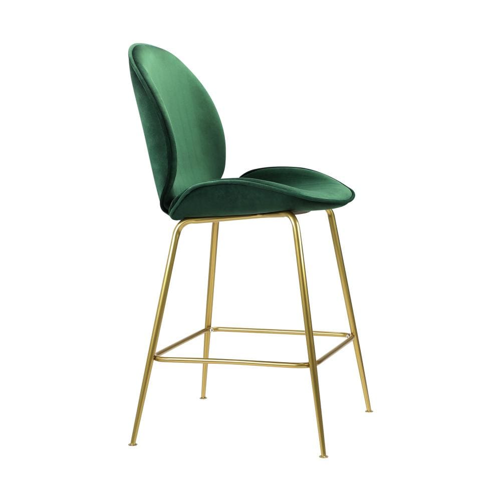 Bar Stools Kitchen Stool Chairs Barstool Dining Chair Velvet Metal x2