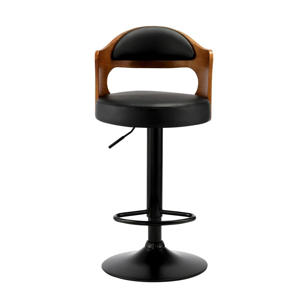 Bar Stools Kitchen Swivel Barstool Chair Gas Lift Metal Leather x2