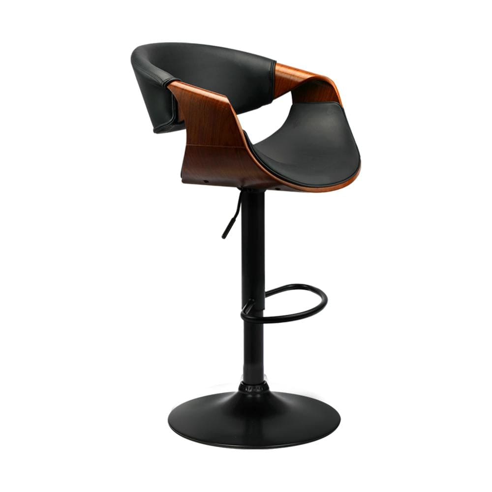 Bar Stools  Swivel Chair Kitchen Gas Lift Wooden Bar Stool Leather x1