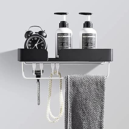 Bathroom 2-Tier Shelves Shower Caddy Wall For Kitchen Toilet Drilling